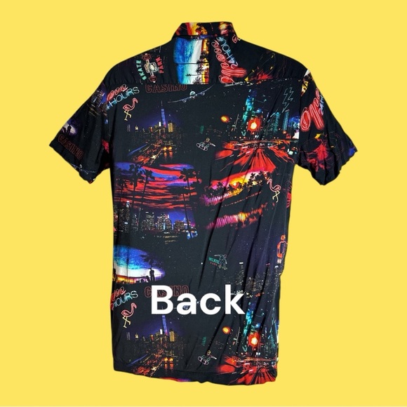 Vegas Baby! Cactus Man Ricky Singh Las Vegas Night Life Button Down Size Small - Picture 3 of 11